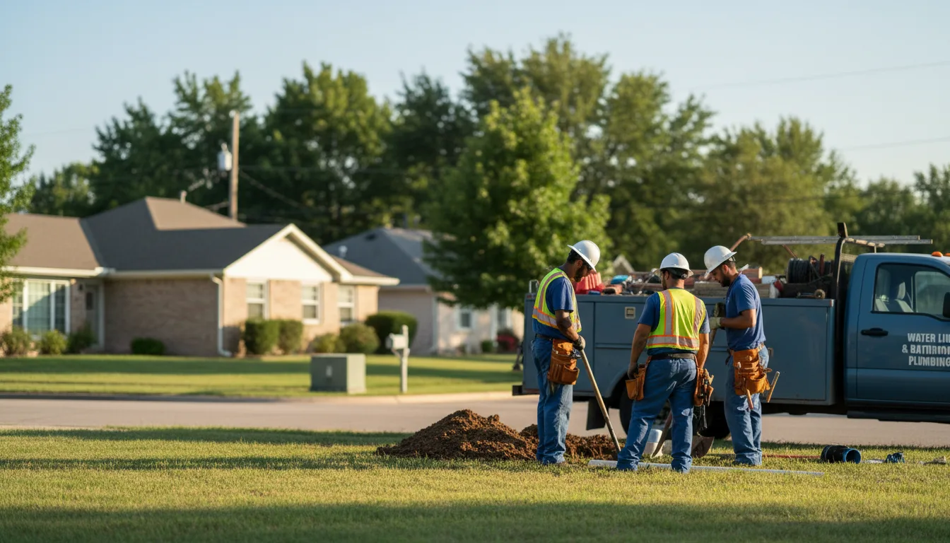 Residential water line and bathroom plumbing service in Pierpont, OH